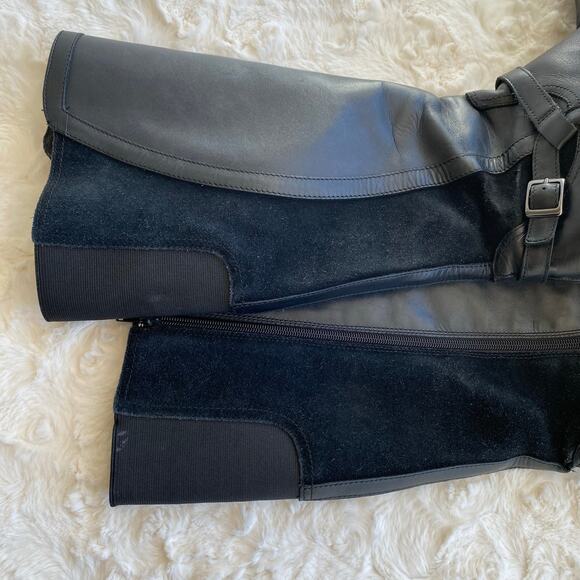 Clarks Women’s Knee High Ingalls Riding Boots 11 Black Leather Buckle Western - Picture 13 of 15